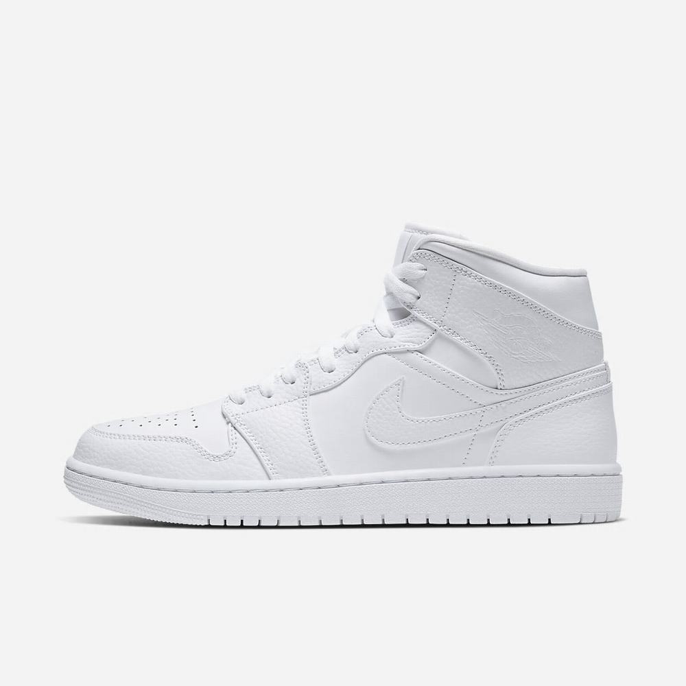 Basket Nike Air Jordan 1 Mid Blanche 2547-681 White/White/White Homme | WJP-72597974